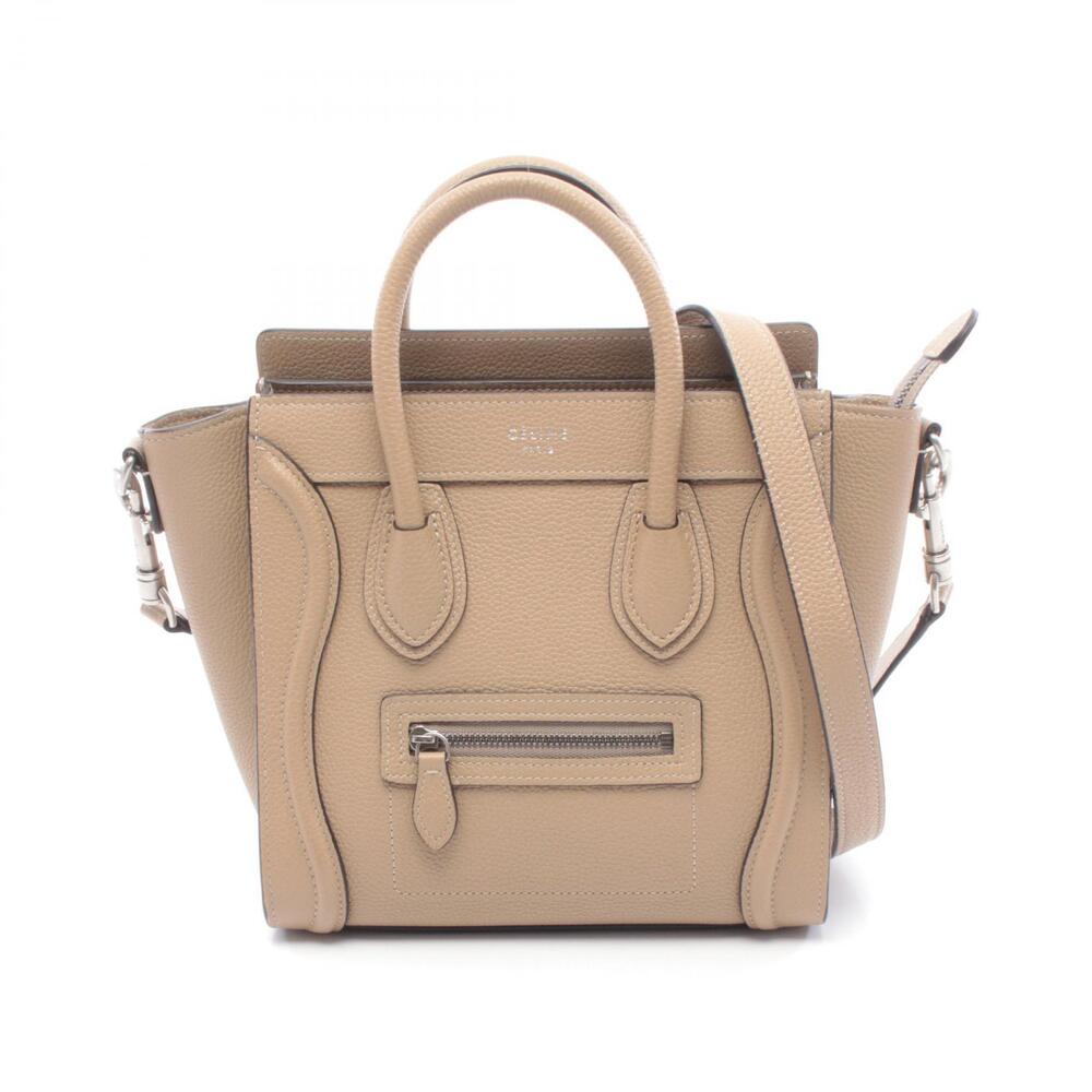 Celine Luggage Shopper Handbag Leather Beige